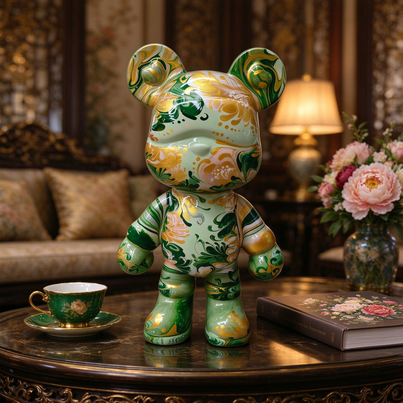 Peony Royale Fluid Art Bear