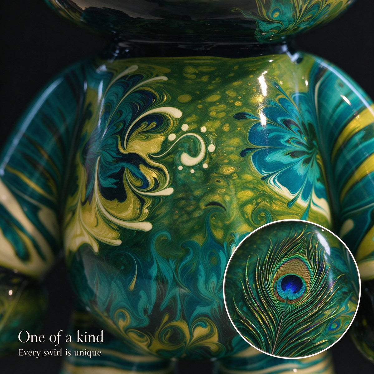 Peacock Grove Fluid Art Bear