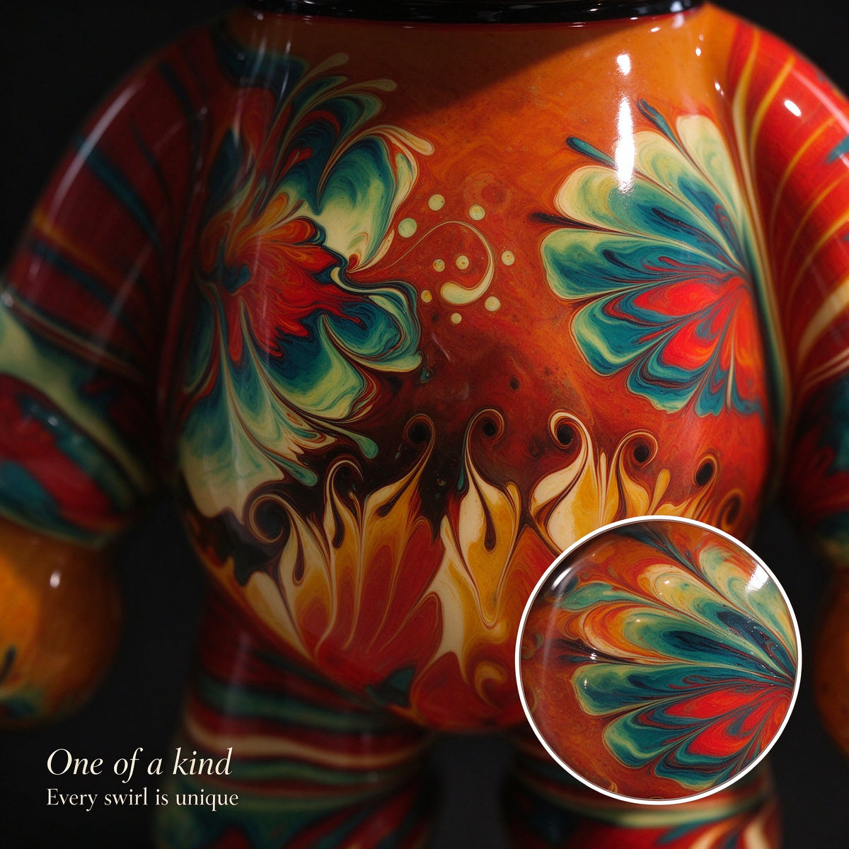 Firelight Parade Fluid Art Bear
