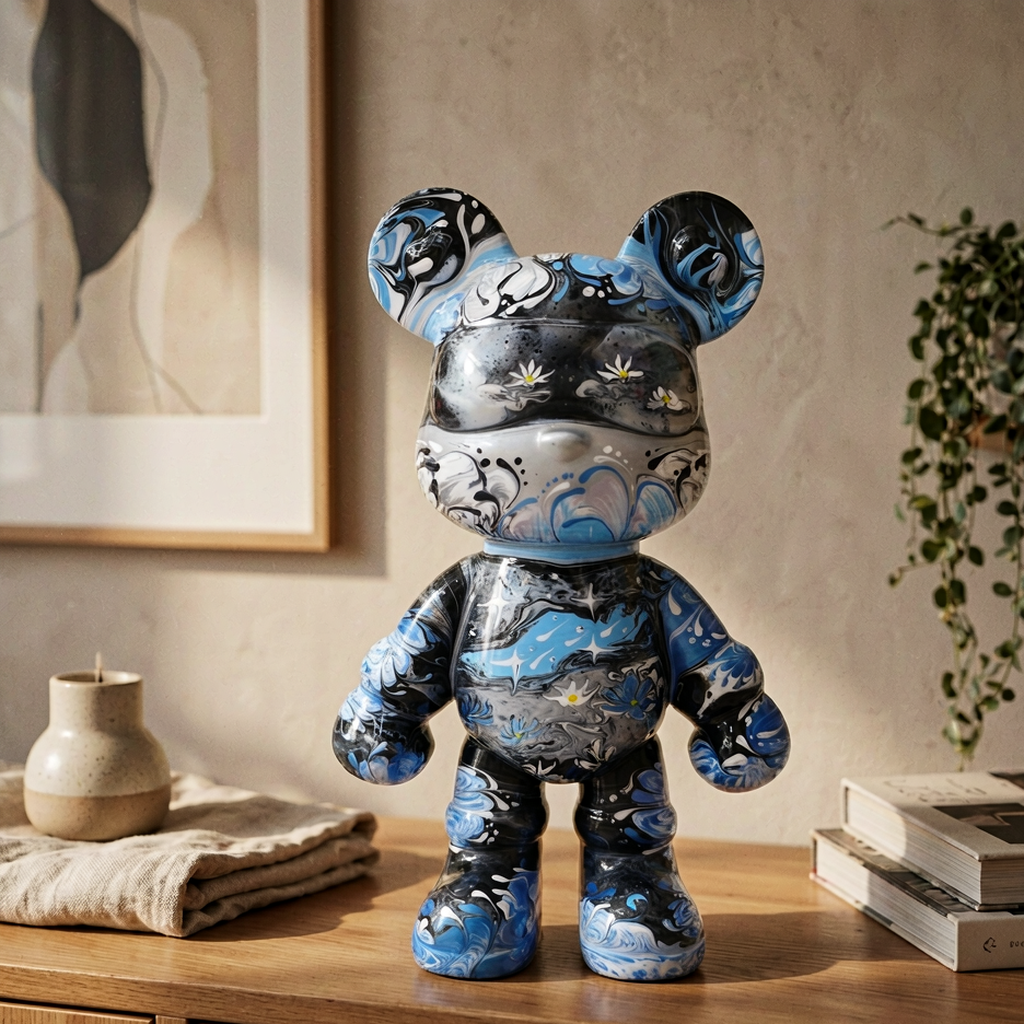Hand-Painted Fluid Art Bears