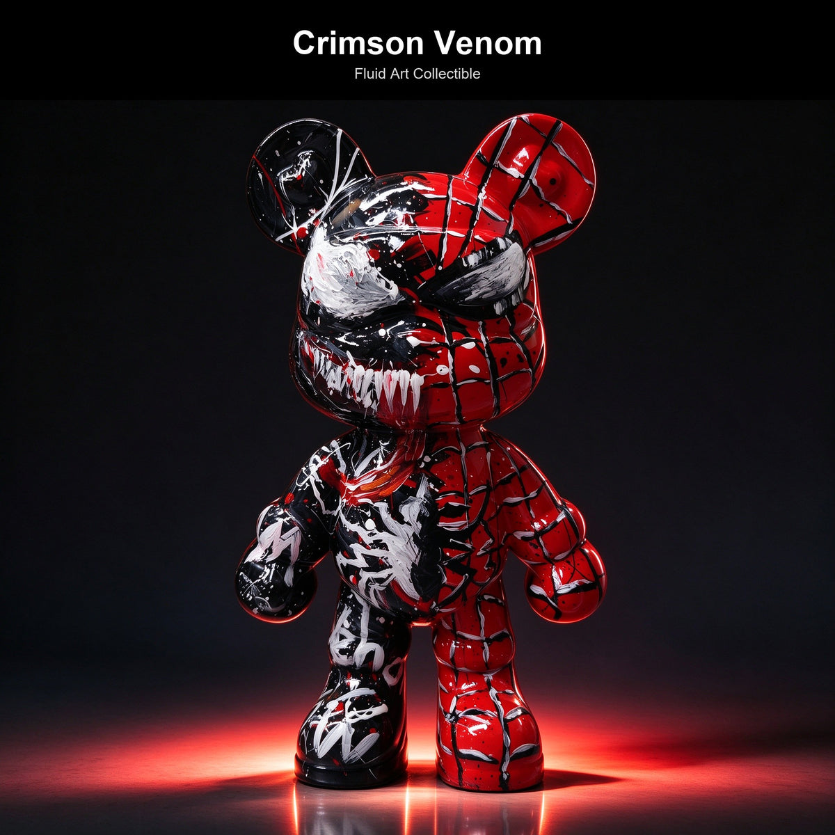 Crimson Venom Fluid Art Bear