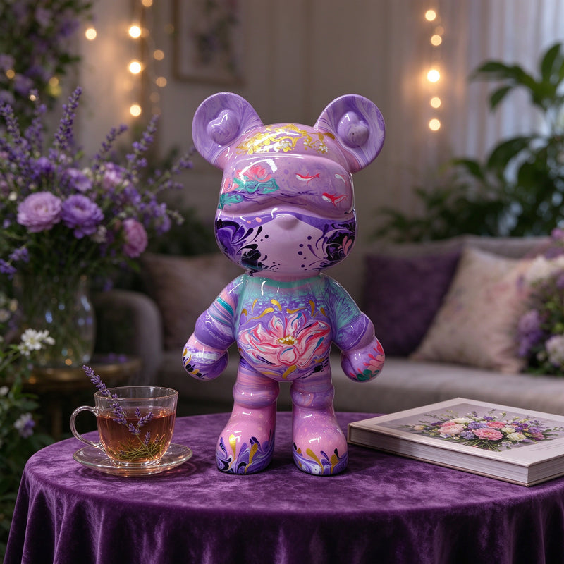 Violet Faerie Fluid Art Bear