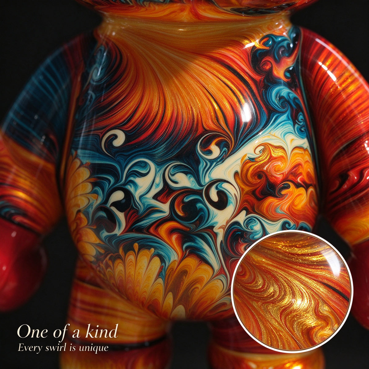 Molten Sunset Fluid Art Bear