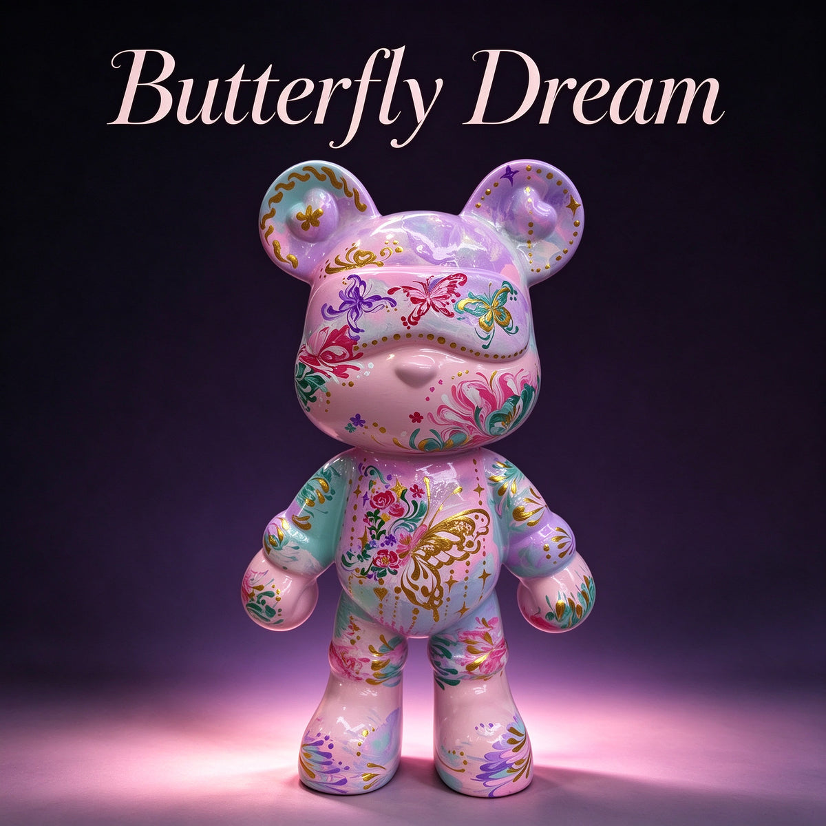 Butterfly Dream Fluid Art Bear