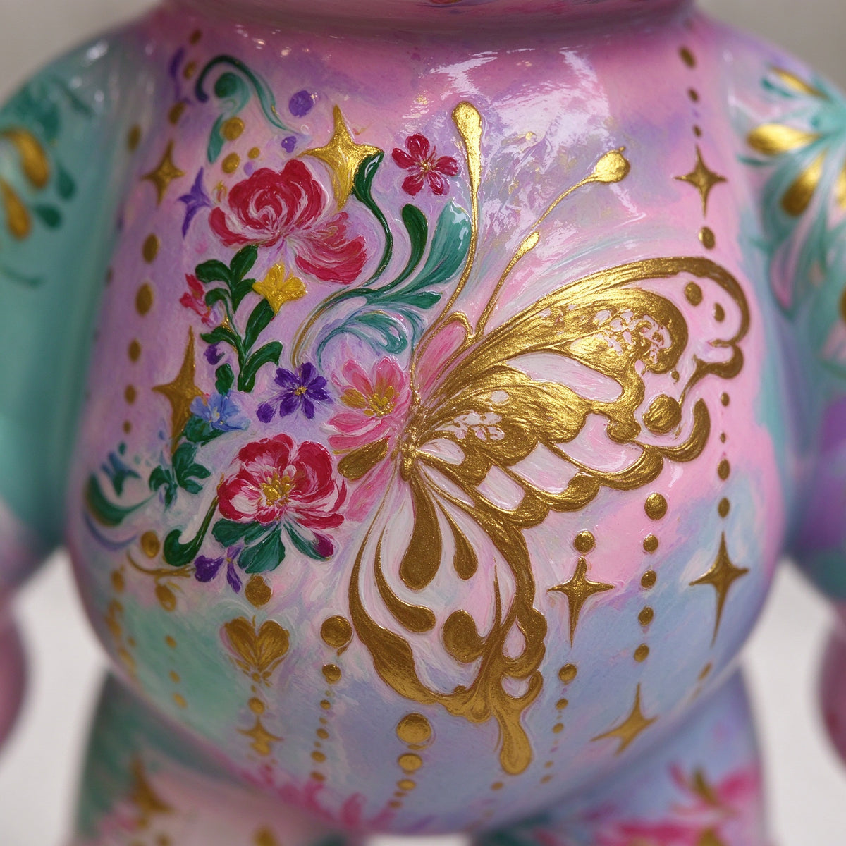 Butterfly Dream Fluid Art Bear