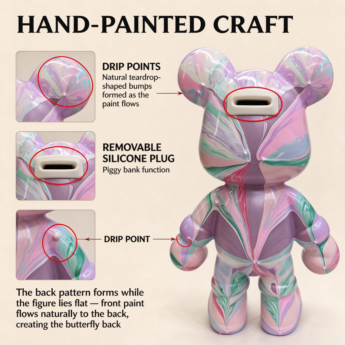 Butterfly Dream Fluid Art Bear
