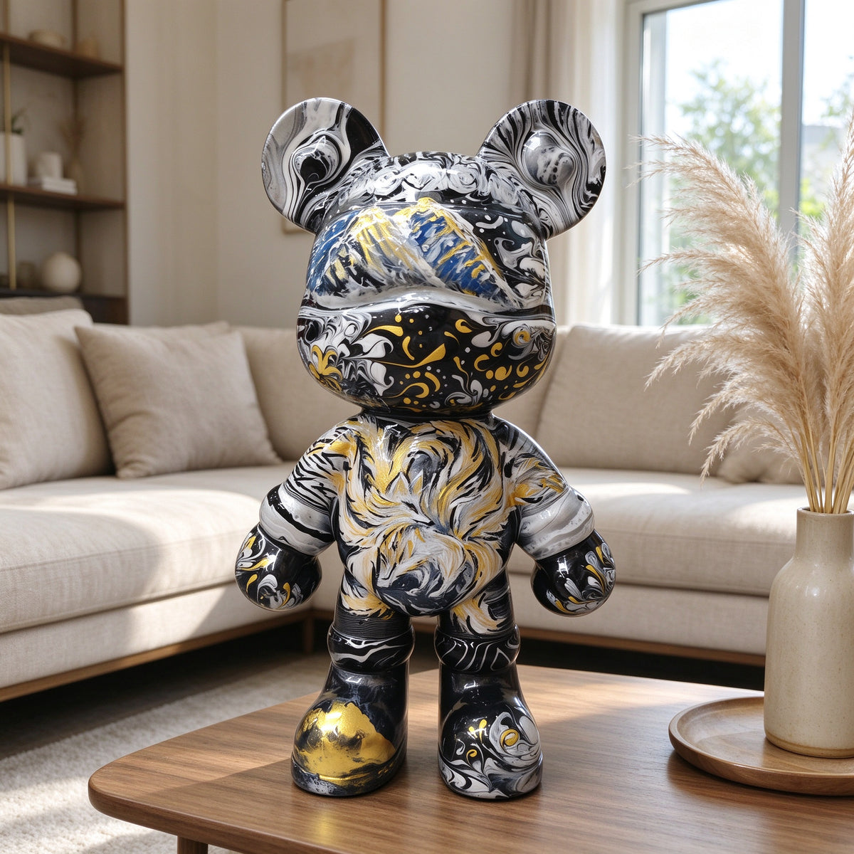 Onyx Marble Fluid Art Bear