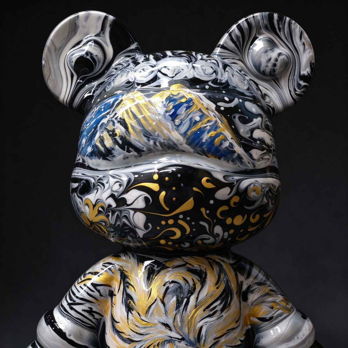 Onyx Marble Fluid Art Bear