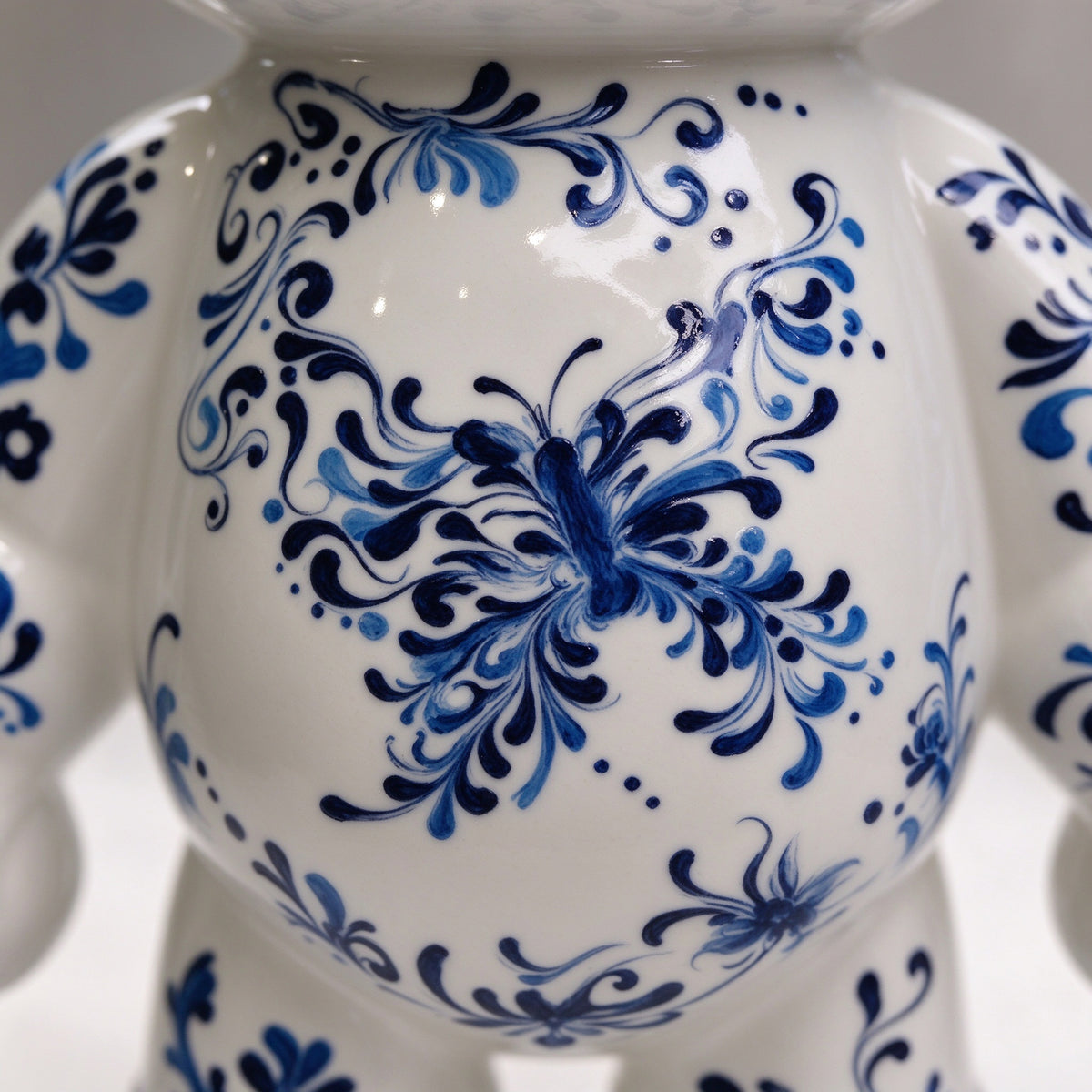 Porcelain Blue Fluid Art Bear